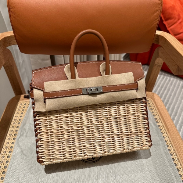 【エルメス HERMES】バーキンピクニック 25 ヴォースイフト ラタン ゴールド (37)  シルバー金具（100％手縫い）